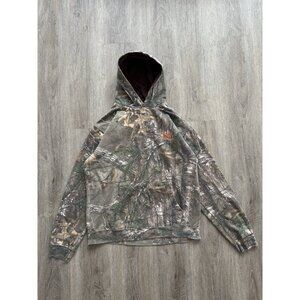 Rare Vintage Y2K Realtree Hoodie Camo Streetwear Hype Medium Paint Splatter